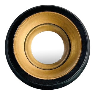 English Regency Convex Bullseye Mirror With Gold Leaf For Sale