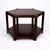 Contemporary Mid-Century Danish Hexagonal Coffee Table in Dark Wood with Lower Shelf For Sale - Image 3 of 10