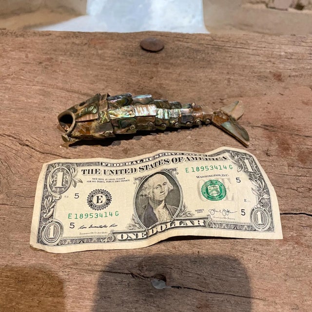 1970s Los Castillo Taxco Abalone Stone Fish Bottle Opener For Sale In San Diego - Image 6 of 13