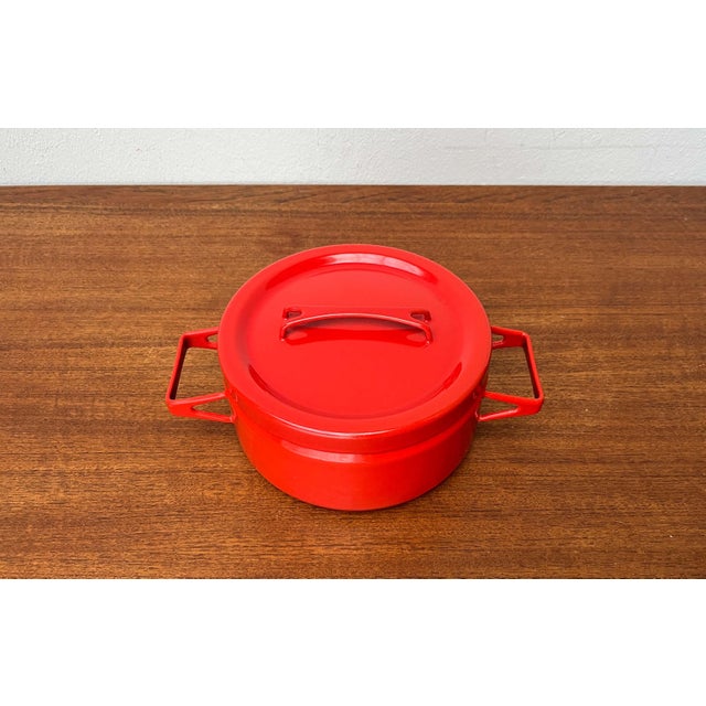 Mid-Century Modern Red Enamel Pot by Seppo Mallat for Finel, 1960s For Sale - Image 16 of 16