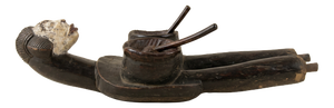 African Gabon Handmade Anthropomorphic Double Bellows, 1920s