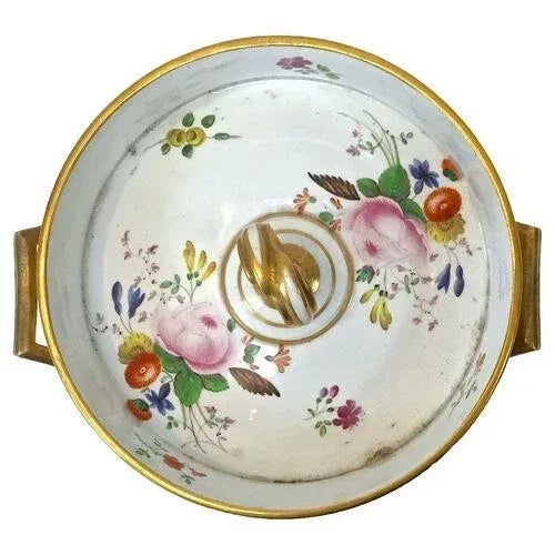 Antique Floral Porcelain Sorbetière For Sale - Image 4 of 9