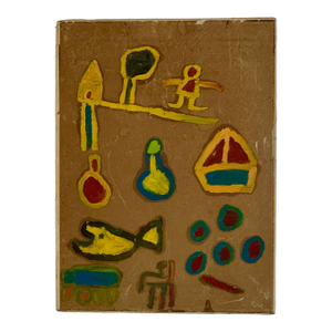 Mid 20th Century Anonymous Folk Art Painting Found on Back of Traditional Italian Work