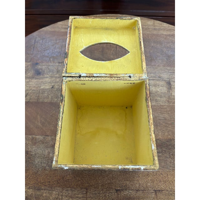 Mid 20th Century Vintage Mid Twentieth Century Gold and White Florentine Tissue Box Cover For Sale - Image 5 of 6