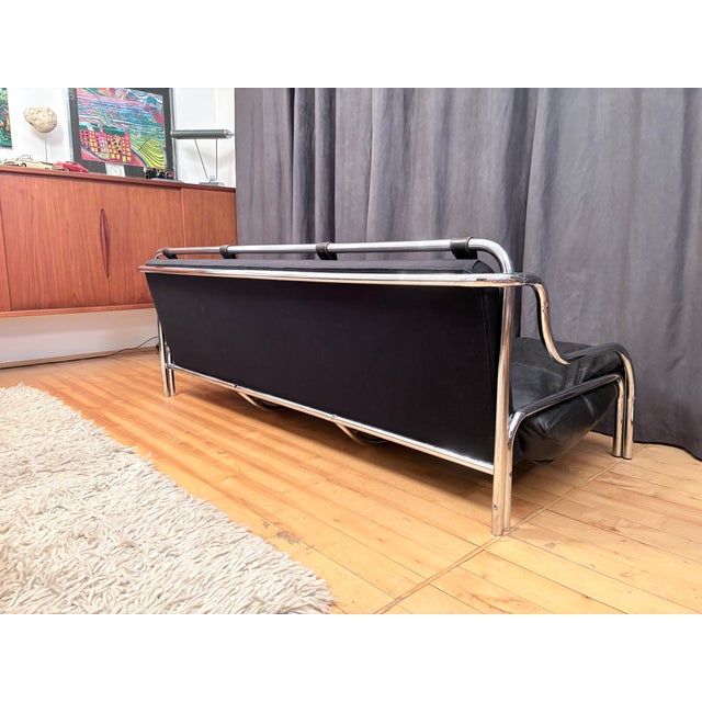 Black Stringa 3-Seater Sofa by Gae Aulenti for Poltronova, Italy, 1960s For Sale - Image 8 of 16