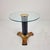 Postmodern Glass, Brass, and Wood Side Table, Germany, 1980s For Sale - Image 10 of 14