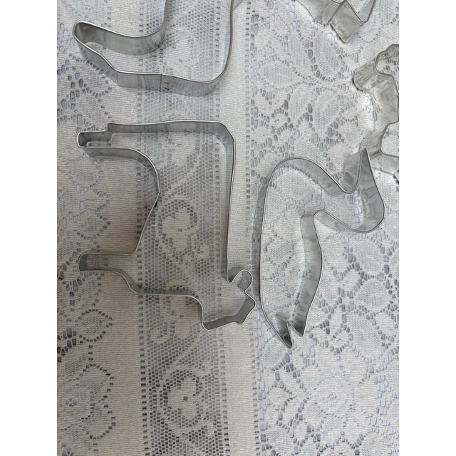 Silver Sweet Set of Metal Farmhouse Cookie Cutters, Set of Five For Sale - Image 8 of 8
