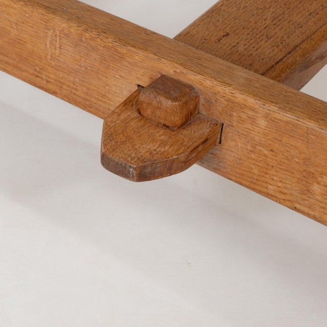 20th Century Belgian Oak Trestle Dining Table For Sale - Image 9 of 18