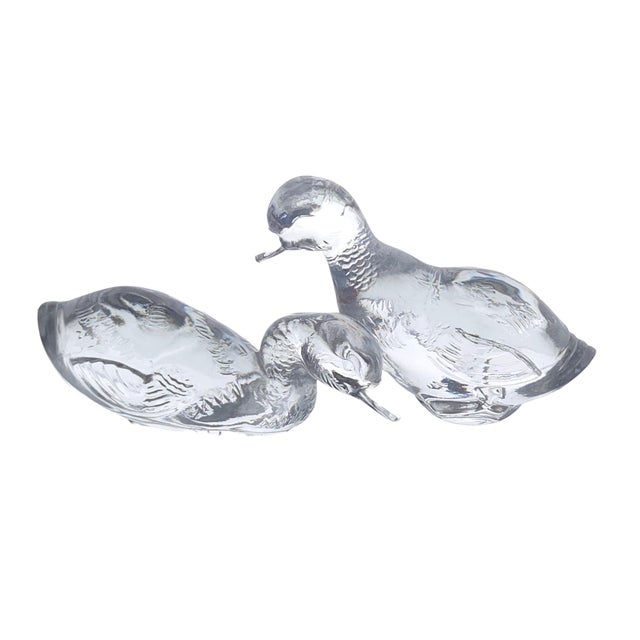 Baccarat France Crystal Seated Duck Figurines Pair 5" For Sale In San Francisco - Image 6 of 12