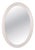 Oval White Painted Mirror with Wooden Frame, 1940s For Sale