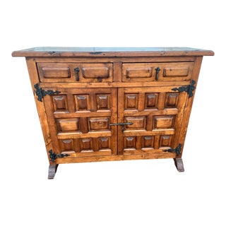 20th Century Baroque Style Carved Buffet With Two Drawers For Sale