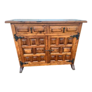 20th Century Baroque Style Carved Buffet With Two Drawers