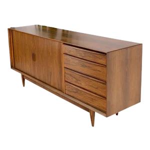 Danish Mid Century Modern Rosewood Tambour Doors Sideboard Credenza Falster