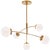 Kate Spade New York for Visual Comfort Signature Prescott Medium Mobile Chandelier in Soft Brass with White Glass For Sale