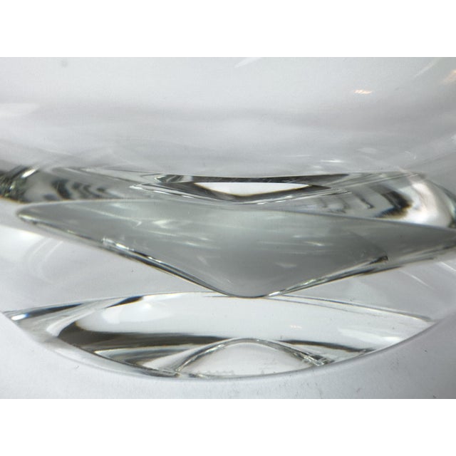 Daum France Signed Freeform Clear Crystal Centerpiece Bowl, Mid-Century For Sale - Image 9 of 13