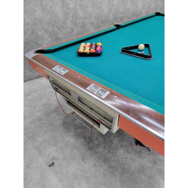 Wood Vintage Brunswick Pool Table With Accessories For Sale - Image 7 of 11
