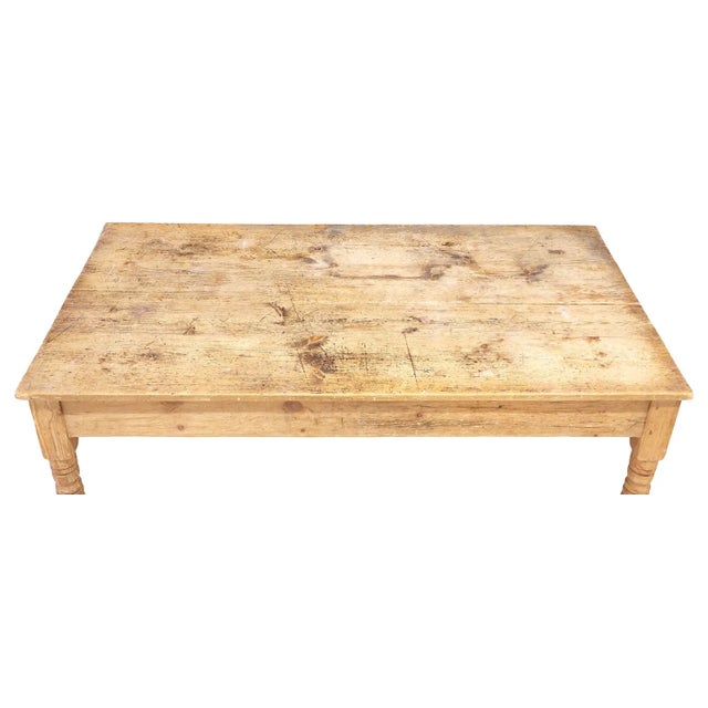 English 19th Century English Scrubbed Pine Farm Table With Drawer For Sale - Image 3 of 5
