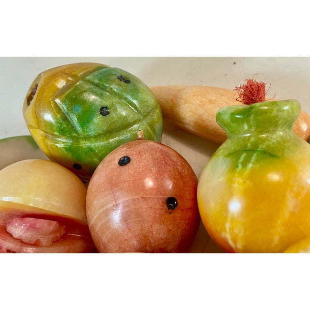 Mid-Century Modern Mid 20th Century Summer Stone Fruit Vegetables Mexican Polished Onyx Carved Lg Lot 10 PCS For Sale - Image 3 of 12