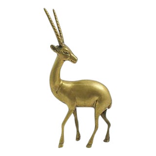 Mid-Century Brass Gazelle For Sale