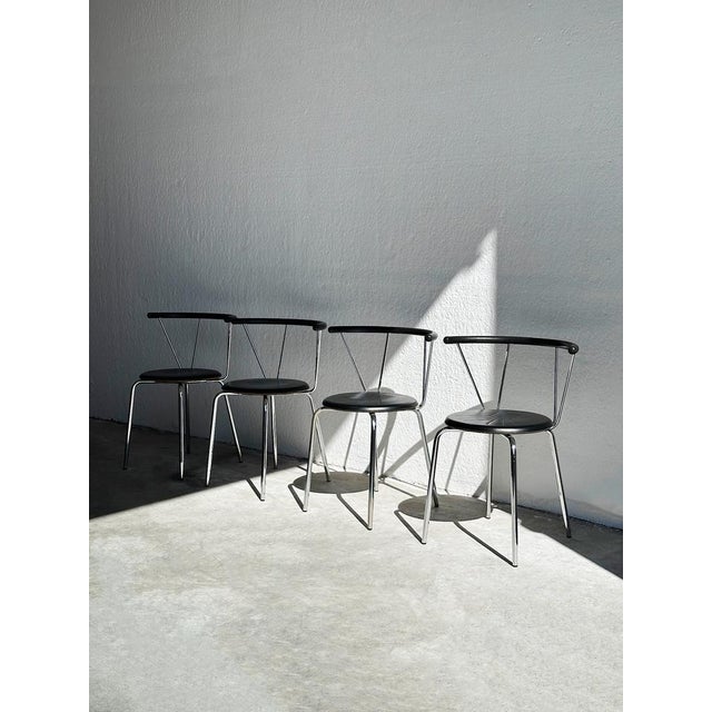 Metal Dining Chairs from Segis, 1980s, Set of 4 For Sale - Image 7 of 8