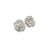 14k White Gold Petal-Layered Diamond Rose Earrings, A Pair For Sale - Image 4 of 4