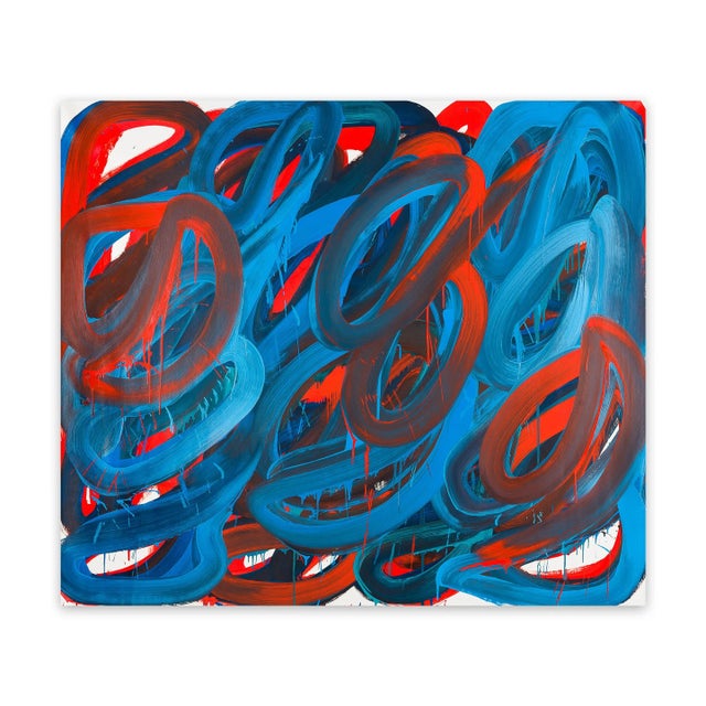 Contemporary Abstract Oil on Canvas Painting "Swirl 3" by Leon Phillips For Sale