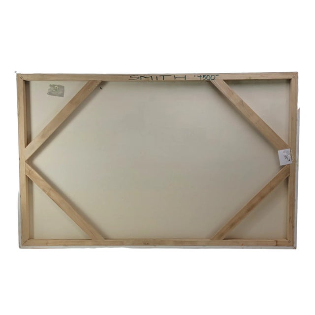 Wood Abstract Constructivist Oil Painting Canvas Signed "Smith" For Sale - Image 7 of 11