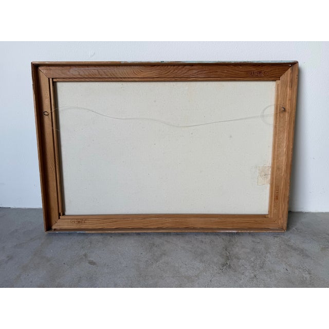 1977 Vintage Coastal Seascape Oil on Canvas Painting – Signed, Illegible For Sale - Image 12 of 12