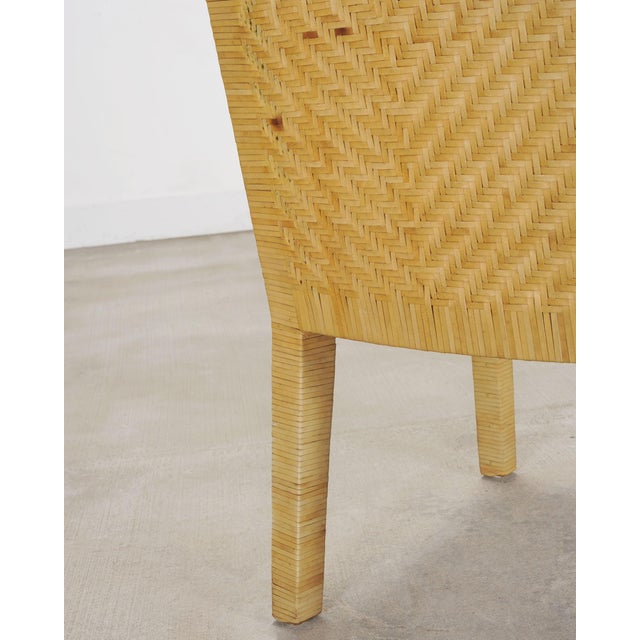 Set of Six Woven Vegan Leather Dining Chairs by Budji Layug For Sale - Image 16 of 17