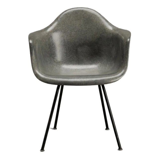 Herman Miller Eames Dax Arm Chair in Elephant Gray Fiberglass For Sale
