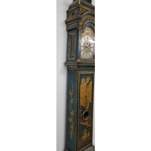 Gilt-Lacquer Longcase Clock by William Kipling, London, 1720 For Sale - Image 12 of 18