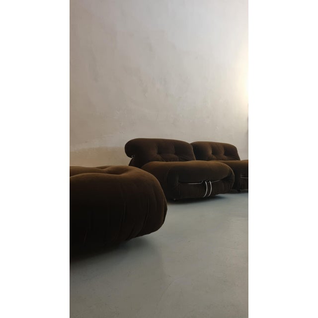1960s Set of Soriana Chairs and Pouf by Tobia & Afra Scarpa for Cassina, 1969, Set of 3 For Sale - Image 5 of 11