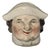 Antique Staffordshire Head Penny Bank: 19th Century Porcelain Coin Bank For Sale