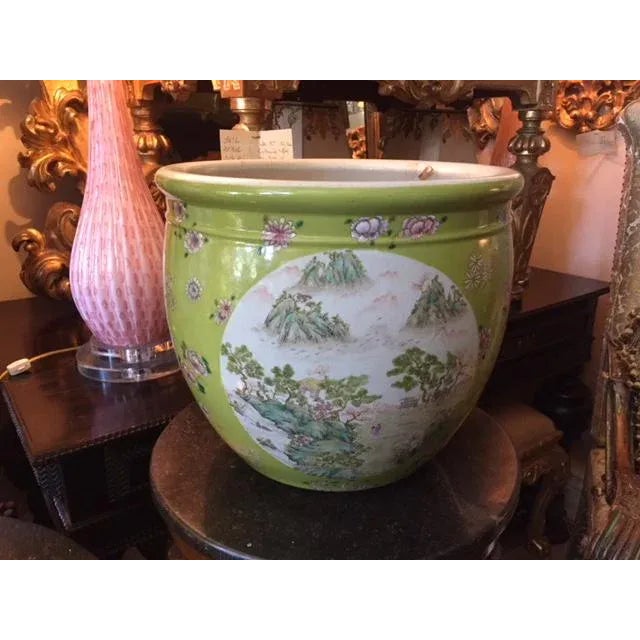 1900s Chinese Hand-Painted Fish Bowl/ Planter For Sale - Image 10 of 12