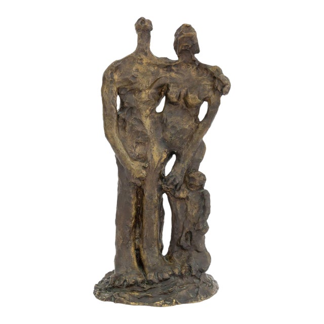 David Azuz Father, Mother & Child Patinated Bronze For Sale