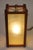 Mid-Century Modern 1950s Mid Century Modern Fiberglass Walnut Brass Lantern Hanging Swag Lamp For Sale - Image 3 of 11