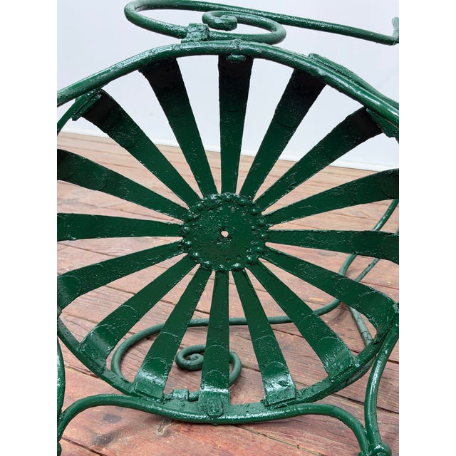 Francois Carre Iron Sunburst Garden Chairs, Set of Four For Sale - Image 15 of 18