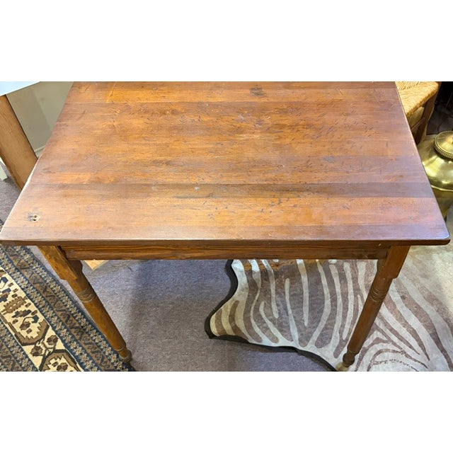 Early 20th Century Antique American Farmhouse Table For Sale - Image 5 of 7