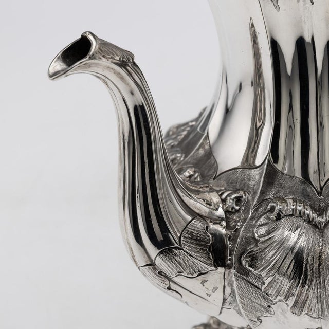 Antique Victorian Silver Tea Service, London, 1854, Set of 4 For Sale - Image 12 of 18