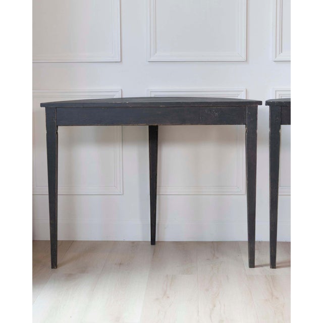 Pair of Swedish Demi-Lune Tables, circa 1880 For Sale - Image 10 of 11