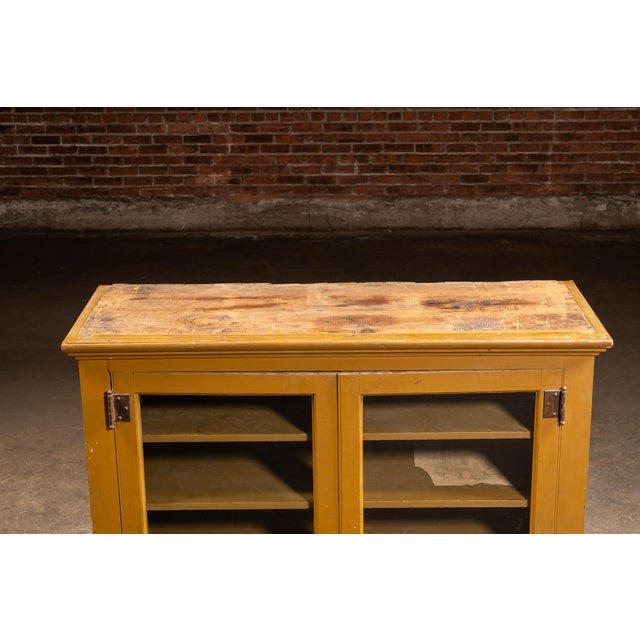 Wood Late 19th Century Early Rustic Painted Farmhouse Cabinet For Sale - Image 7 of 11