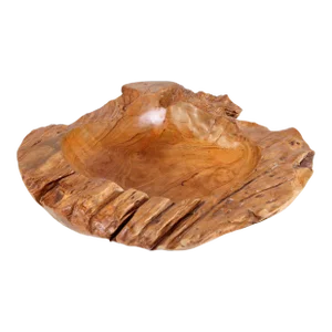 Large 22" to 25" D Hand Carved Organic Teak Bowl 6