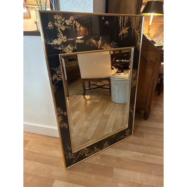 Labarge LaBarge 1984 Chinoiserie Verre Eglomise Mirror For Sale - Image 4 of 10