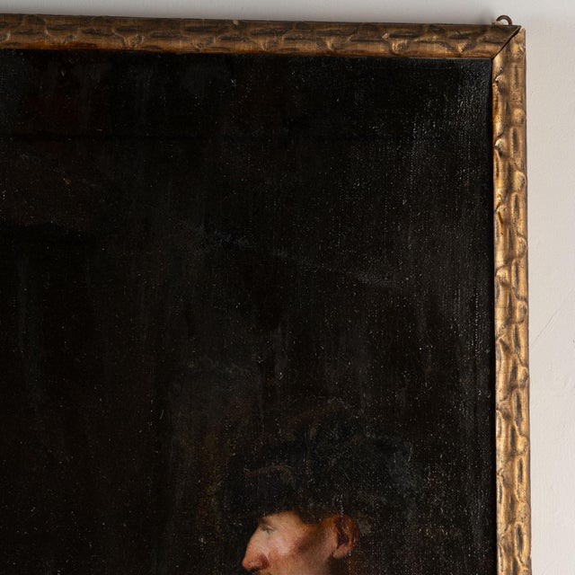 Large Original Oil on Canvas Painting of Interior Scene With Hunter, Denmark Circa 1900 For Sale - Image 9 of 13