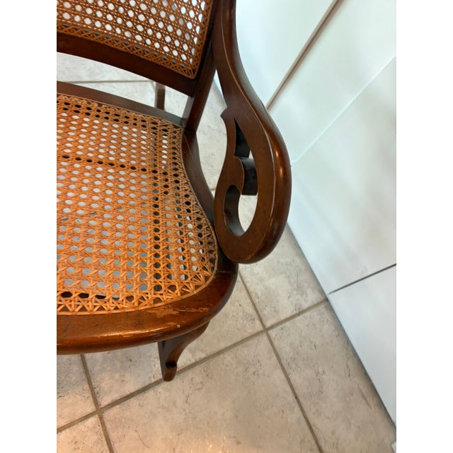 Brown Antique Bentwood Cane Rocking Chair in the Manner of Thonet For Sale - Image 8 of 18