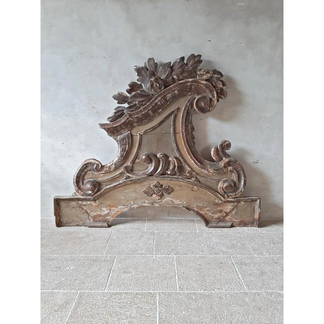 Large Antique Italian Rococo Carved Wood "Supra Porte'. This monumental 18th Century ornament is 2 meters wide! Beautiful...