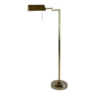 Mid-Century Brass Articulating Pharmacy Floor Lamp. For Sale