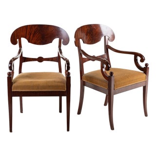 Swedish Biedermeier Carver Chairs, Late 1800s, Set of 2 For Sale