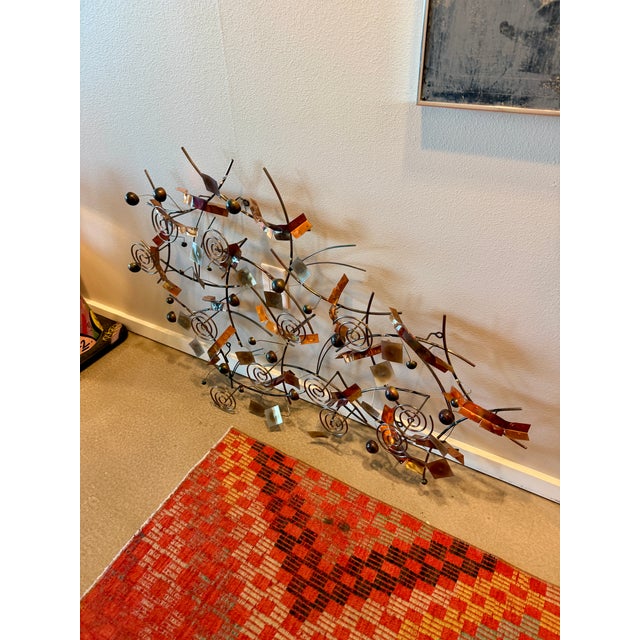 Vintage Signed Curtis Jeré Mixed Metal Abstract Wall Sculpture Artisan House Large For Sale - Image 16 of 18