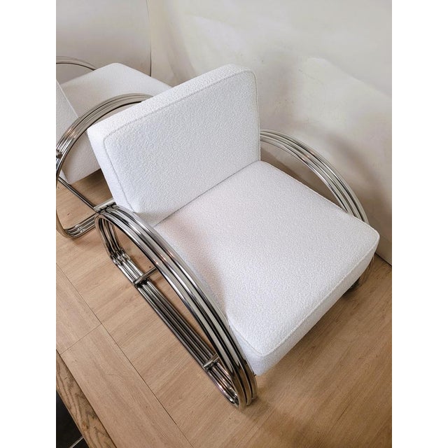 Large 20th Century Chrome Armchairs by Ralph Lauren, 1980s, Set of 2 For Sale - Image 4 of 12